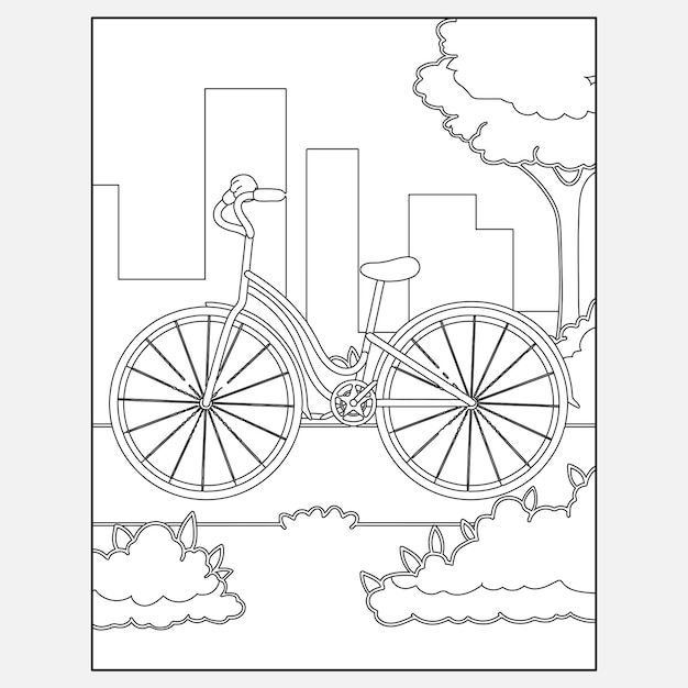Dibujos para colorear de bicicletas imprimibles para niños | Vector Premium Dibujos para colorear de bicicletas imprimibles para niños | Vector Premium