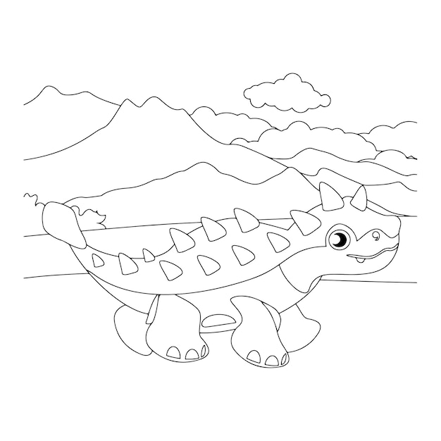 Dibujos para colorear de dinosaurios imprimibles vector premium