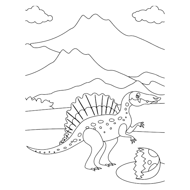 Dibujos para colorear de dinosaurios imprimibles Vector Premium