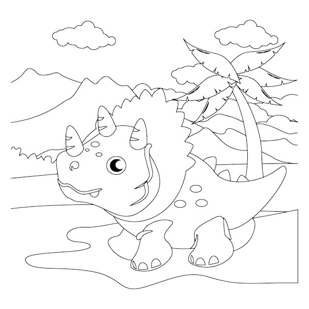 Dibujos para colorear de dinosaurios imprimibles vector premium