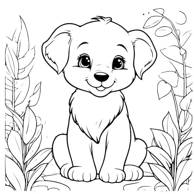 Dibujos para colorear de líneas simples, lindos animales bebés