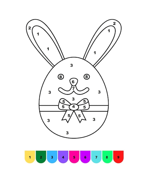 Dibujos para colorear de Pascua Colorear por números Páginas de Pascua para niños