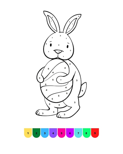 Dibujos para colorear de Pascua Colorear por números Páginas de Pascua para niños