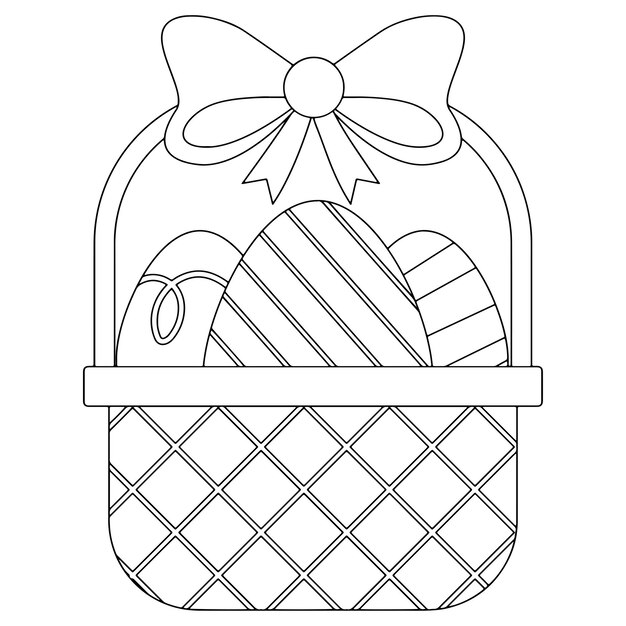Dibujos para colorear de pascua para niños Vector Premium