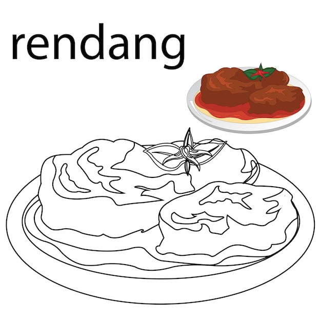 dibujos para colorear rendang