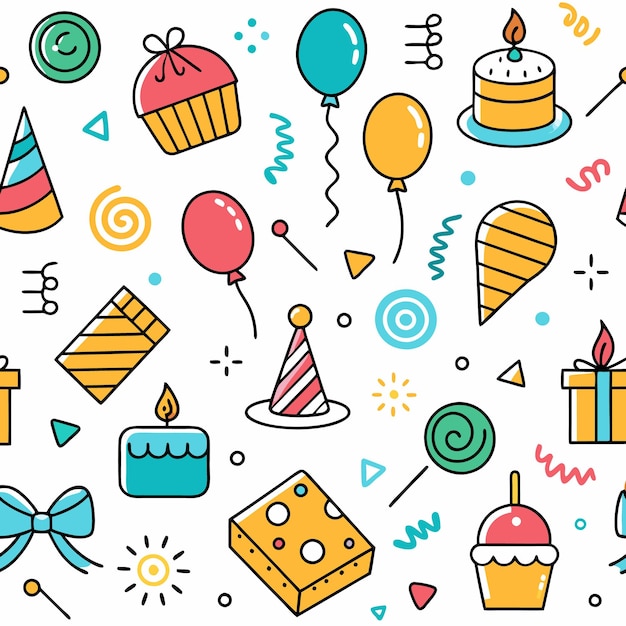 dibujos coloridos con temas de cumpleaños