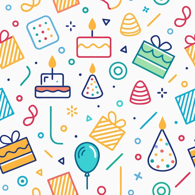 dibujos coloridos con temas de cumpleaños