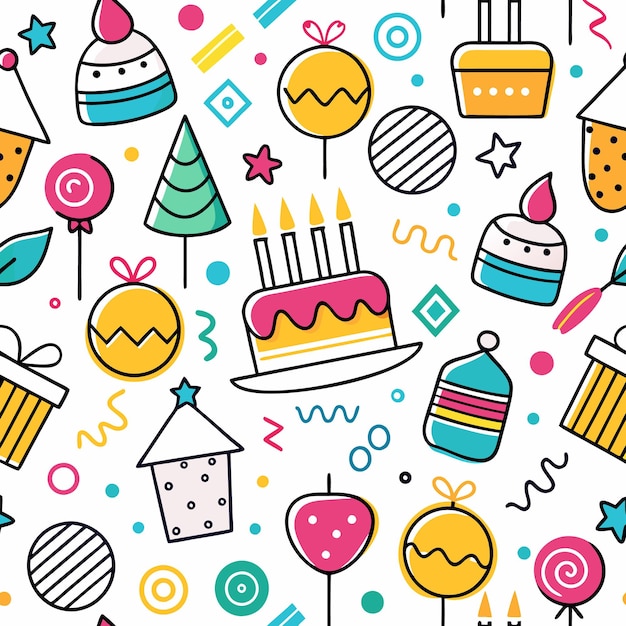 dibujos coloridos con temas de cumpleaños