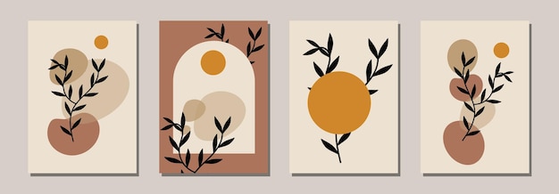 Dibujos creativos minimalistas a mano Contexto de arte abstracto Estilo bohemia estético moderno