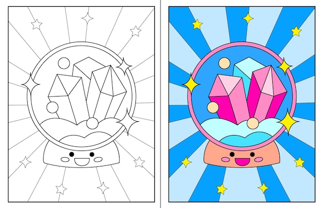 Dibujos de diamantes kawaii para colorear