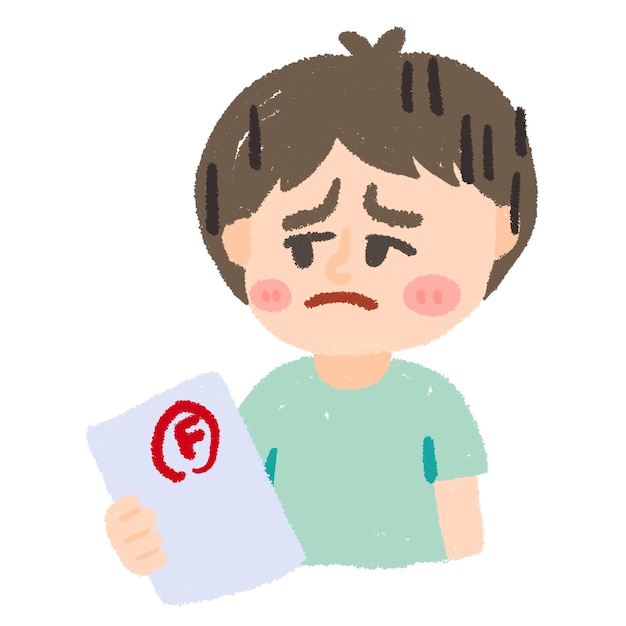 dibujos de dibujos animados bonitos niños con estado de ánimo triste triste