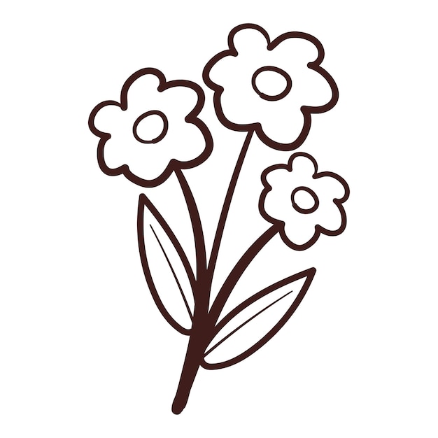 dibujos de dibujos animados de flores y hojas para colorear