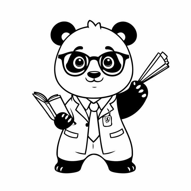 Vector dibujos divertidos de pandas para niños