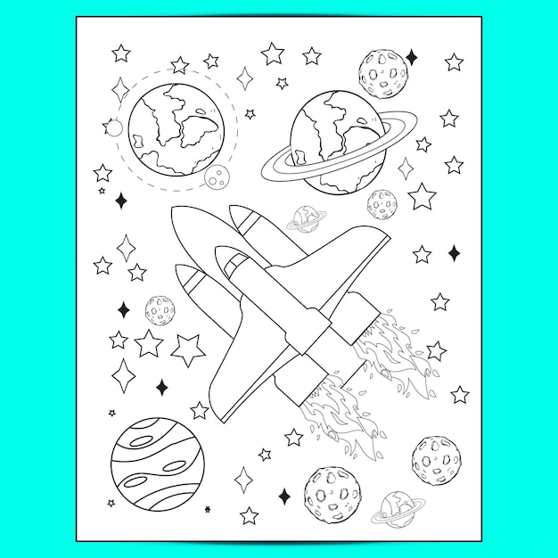 Dibujos del espacio para colorear para niños