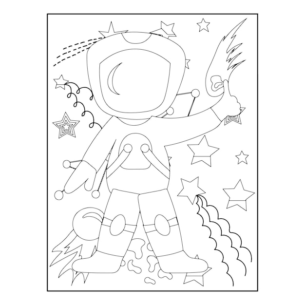 Vector dibujos del espacio para colorear para niños