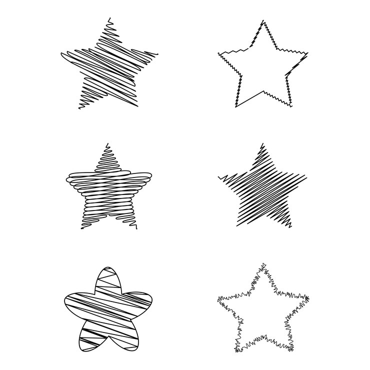 Dibujos de estrellas dibujados a mano