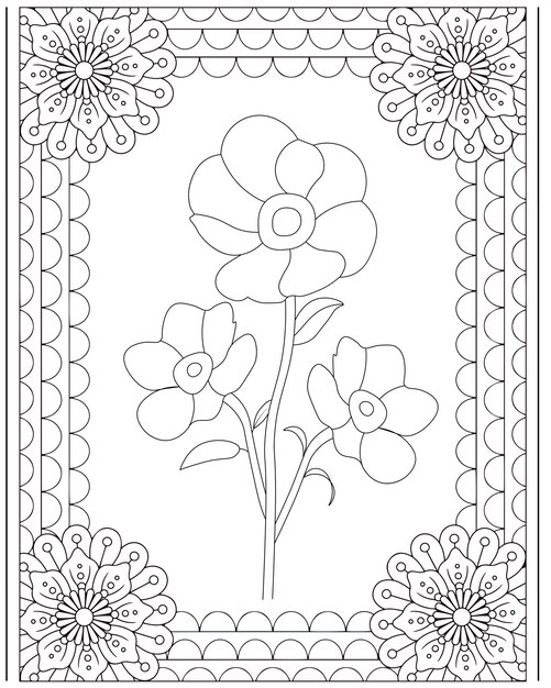 Dibujos de flores para colorear Interior de niños