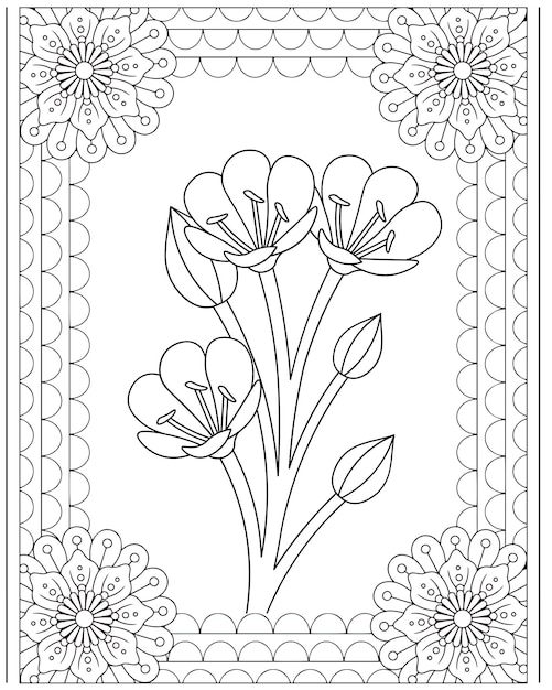 Dibujos de flores para colorear Niños KDP interior
