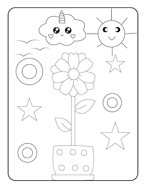 Dibujos de flores para colorear para niños