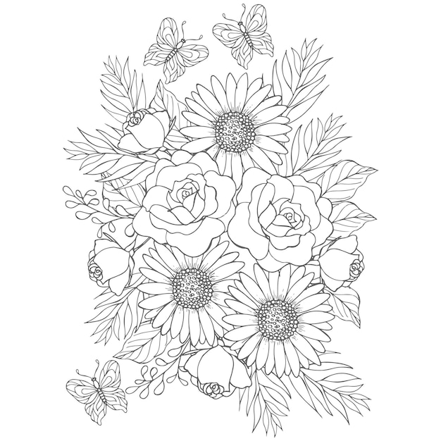 Dibujos de flores para colorear