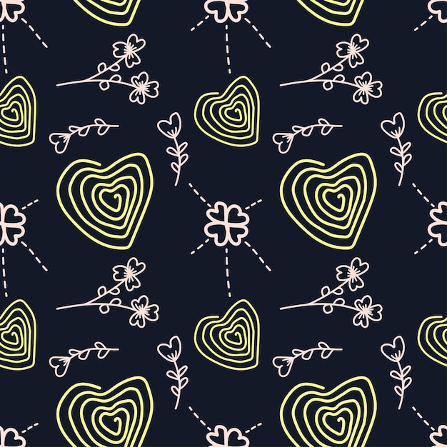 Dibujos en forma de corazón con un patrón sin costuras
