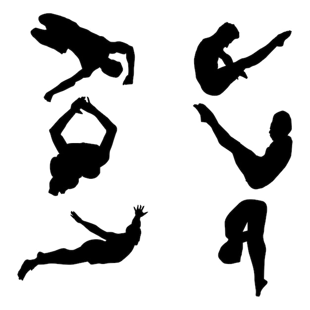 Dibujos de formas de silueta para deportes de buceo Vol 3