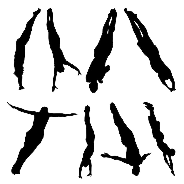 Dibujos de formas de silueta para deportes de buceo Vol 6