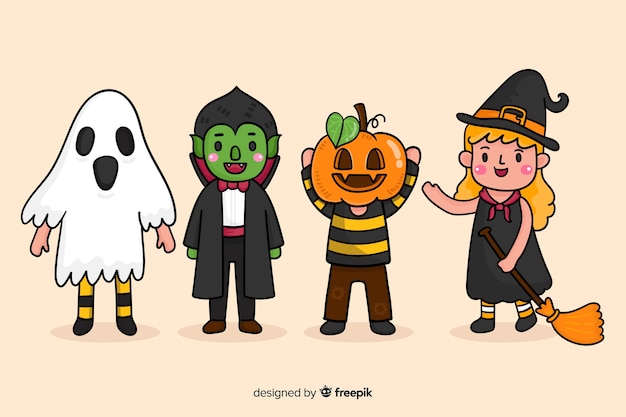 Dibujos infantiles de personajes de halloween