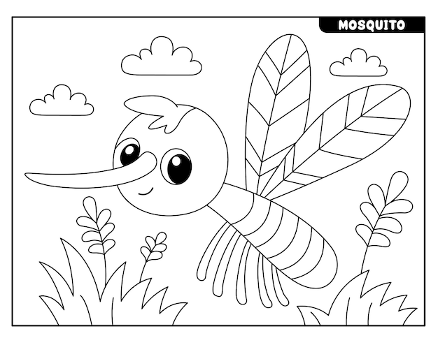 Vector dibujos de insectos para colorear para niños