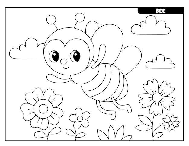 Vector dibujos de insectos para colorear para niños