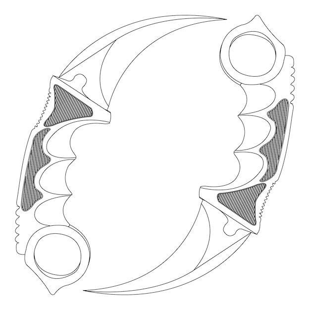 Vector dibujos de karambit para colorear