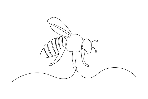 Dibujos de una línea continua de abejas Ilustración de vectores