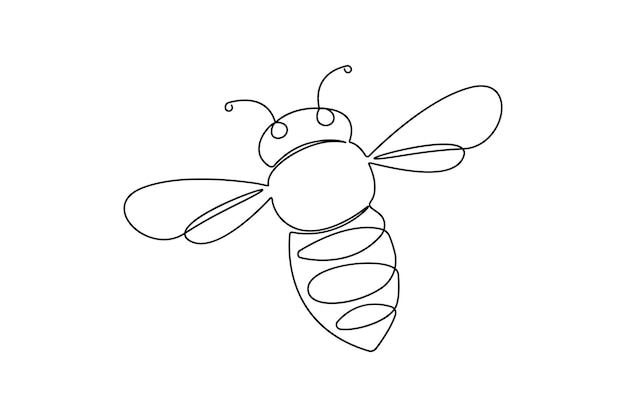 Dibujos de una línea continua de abejas Ilustración de vectores