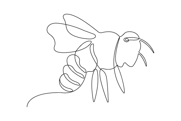 Dibujos de una línea continua de abejas Ilustración de vectores