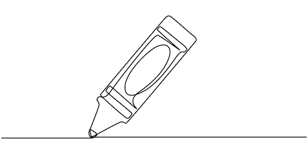 dibujos de una línea continua con lápiz de colores Ilustración vectorial de lápices de colores aislados sobre fondo blanco