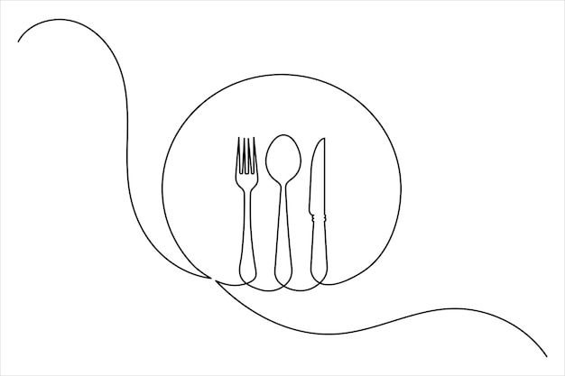 Dibujos de una línea de ilustración de vector de línea continua