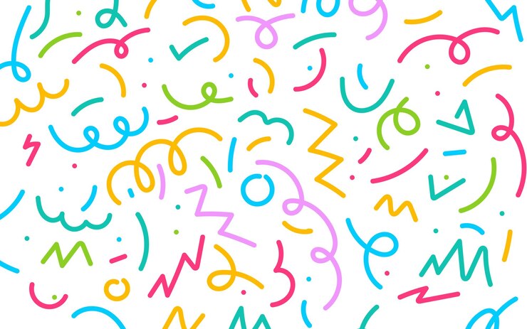 Vector dibujos de líneas coloridas, dibujos sin costuras, fondos de dibujo de líneas minimalistas creativos