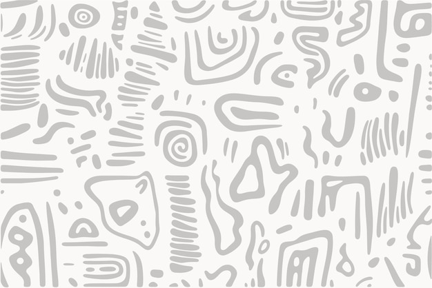 Dibujos de líneas grises de formas orgánicas en un fondo