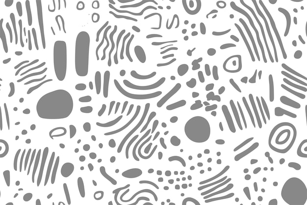 Dibujos de líneas grises patrón de formas orgánicas