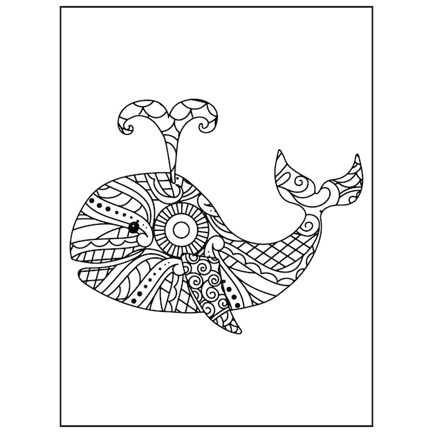 Dibujos de mandalas de animales del océano para colorear
