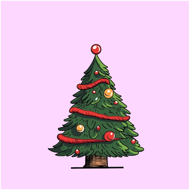 Dibujos a mano de árboles de Navidad ilustraciones vectoriales clipart árboles de Navidad para las vacaciones de Navidad