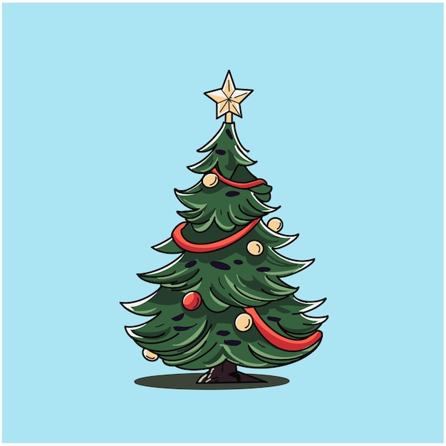 Dibujos a mano de árboles de Navidad ilustraciones vectoriales clipart árboles de Navidad para las vacaciones de Navidad