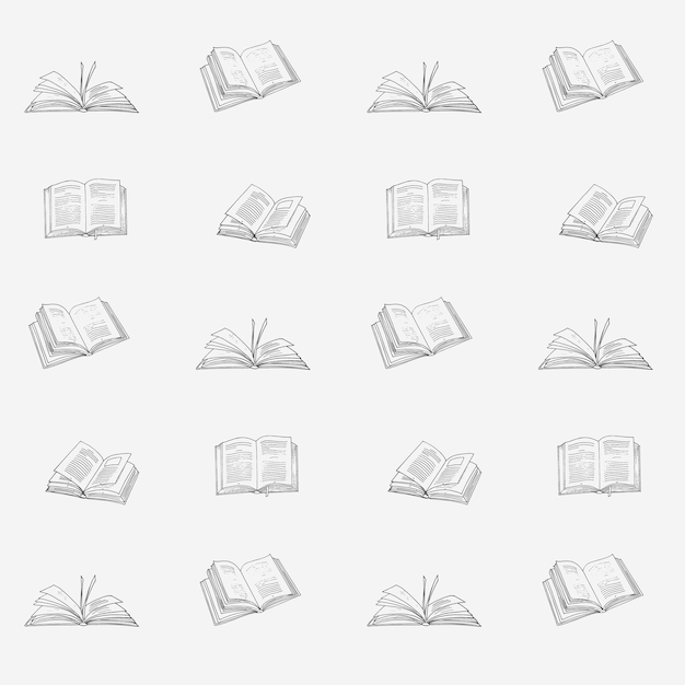 Dibujos a mano de varios juegos de ilustraciones de libros