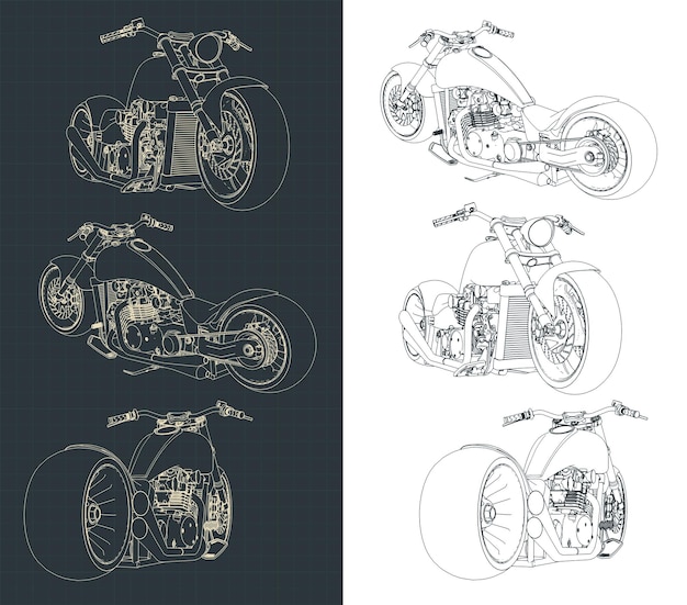 Dibujos de motocicletas de crucero