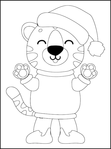 Vector dibujos de navidad para colorear para niños