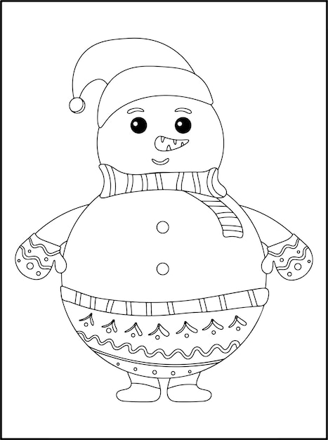 Dibujos de navidad para colorear para niños | Vector Premium