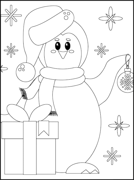 Dibujos de navidad para colorear para niños | Vector Premium