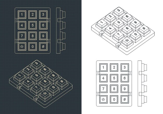 Dibujos numéricos del teclado