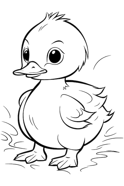 Vector dibujos de patos para colorear para niños