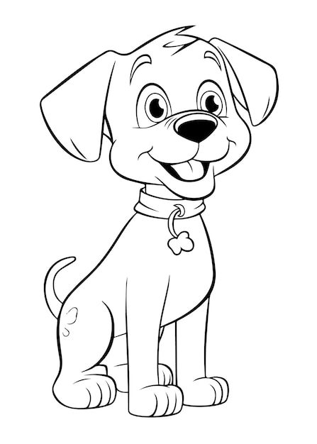 Vector dibujos de perros para colorear cachorros para colorear y animales para colorear para niños arte de línea de perros